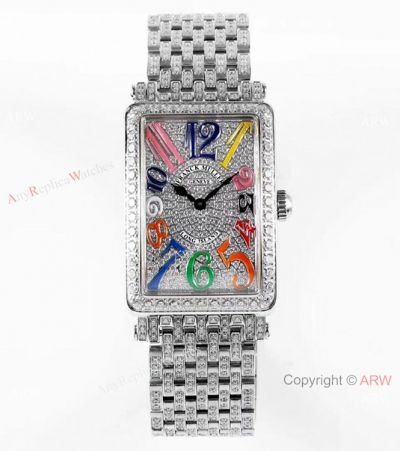 Swiss Replica Franck Muller Long Island Iced Out Watch Quartz Movement